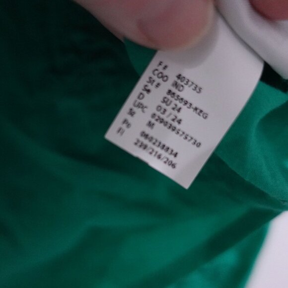 NWOT TWRHLL by Christie Brinkley Applique Long Sleeve Peasant Blouse Green Sz M - Picture 5 of 7